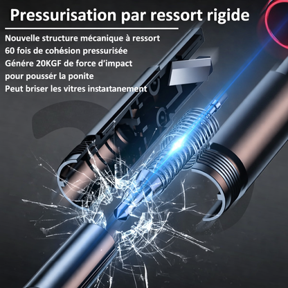 Marteau de sécurité voiture 2-en-1