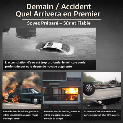 Marteau de sécurité voiture 2-en-1